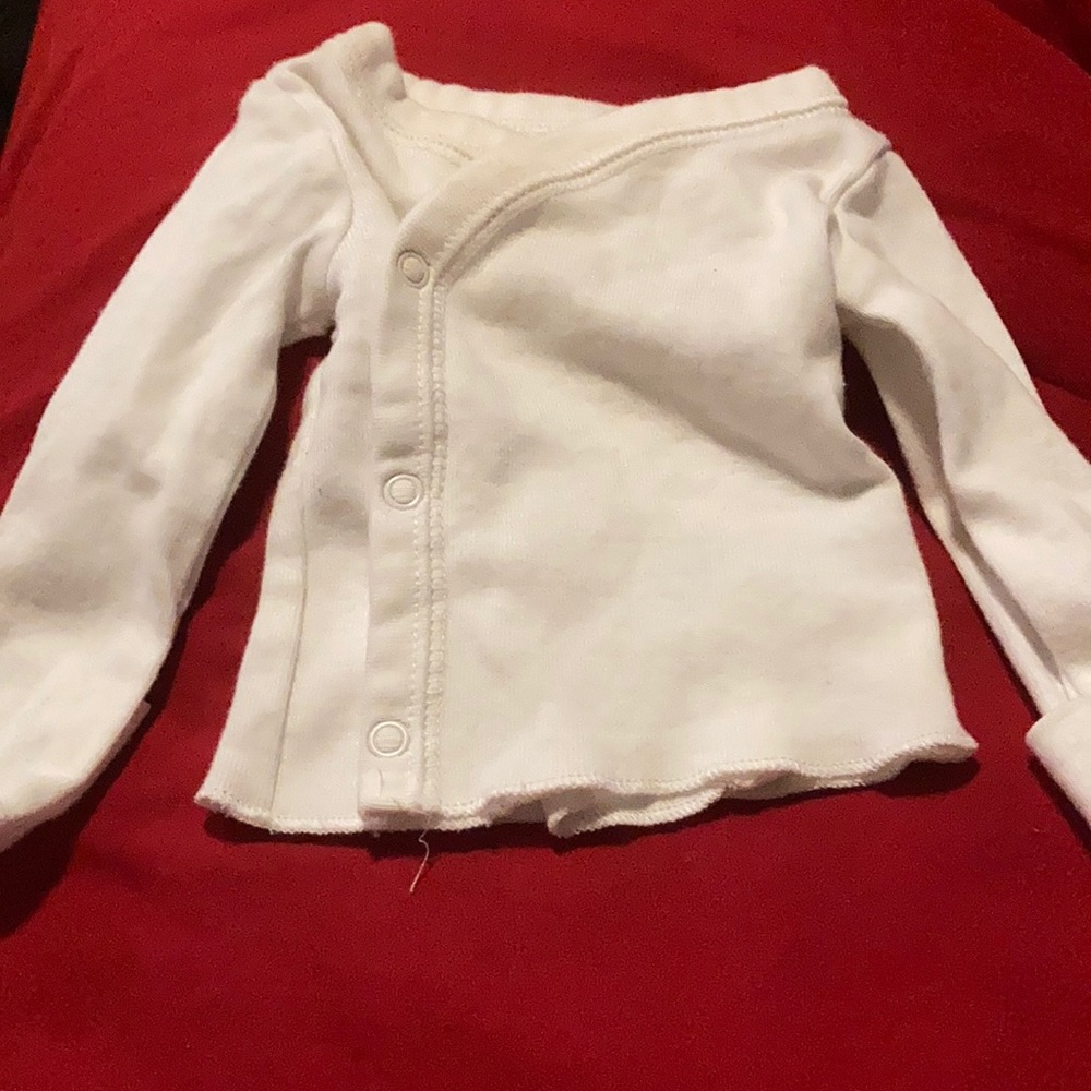 Carters White Preemie Side Snap Tee